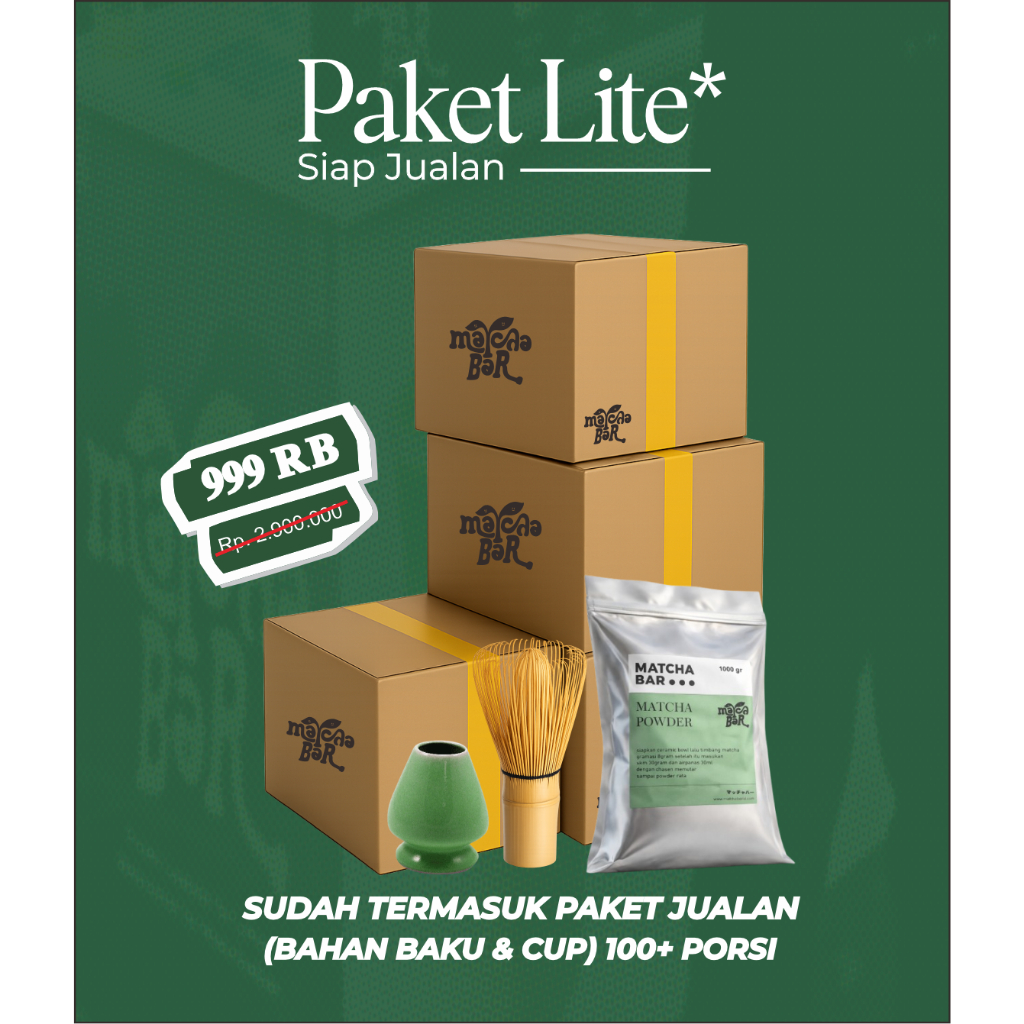 FRANCHISE MATCHABAR PAKET LITE USAHA MINUMAN MATCHA PEMULA