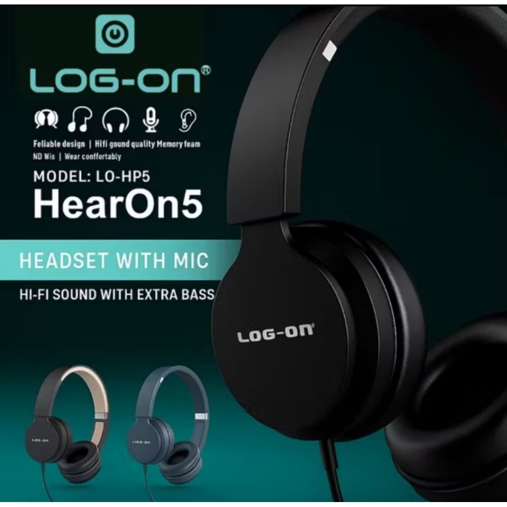 Headphone log on headset log on headsfee log on peforma bagus