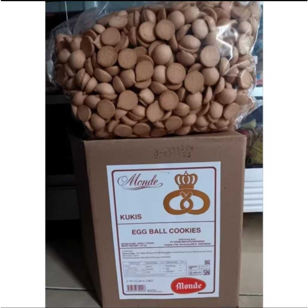 1 DUS EGG DROPS MONDE MANIS RENYAH | EGG BALL COOKIES 3.5 KG | KUE EGG BALL