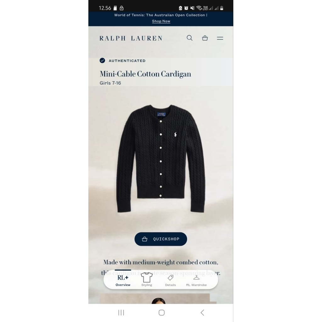 cardigan polo ralph lauren ungu