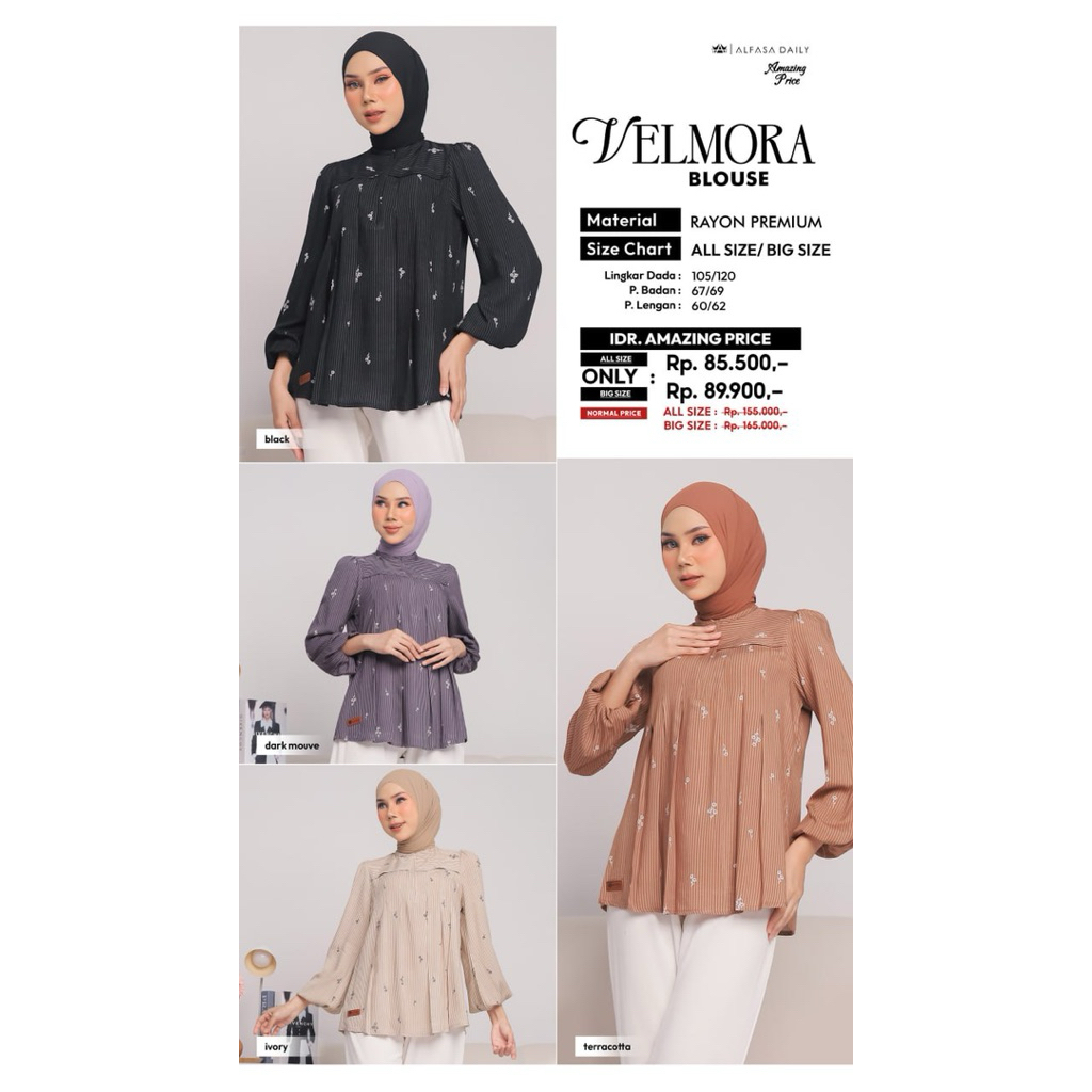 Alfasa Daily - Blouse / Atasan Wanita / Velmora Blouse Alfasa