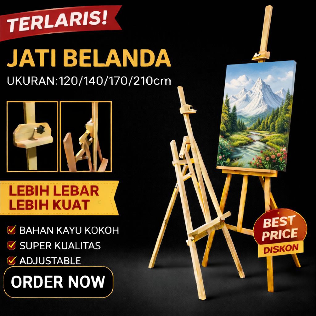 Stand Foto/Lukisan Premium | Dekorasi Wedding | Jati Belanda