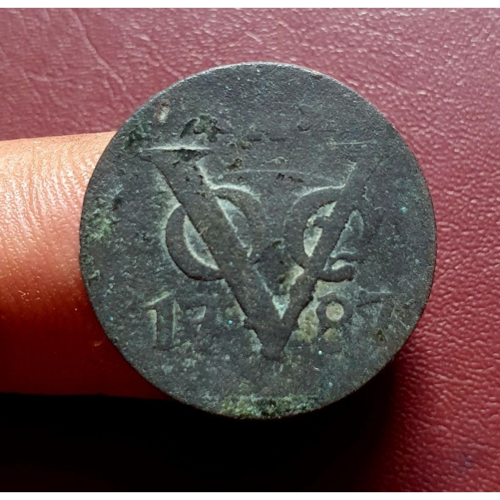 koin 1 duit 1787 voc zelland ( jarang )