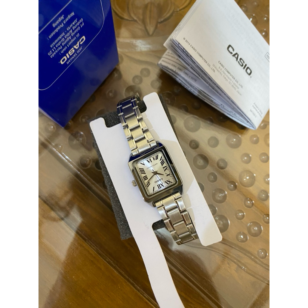 Casio jam tangan wanita rantai silver