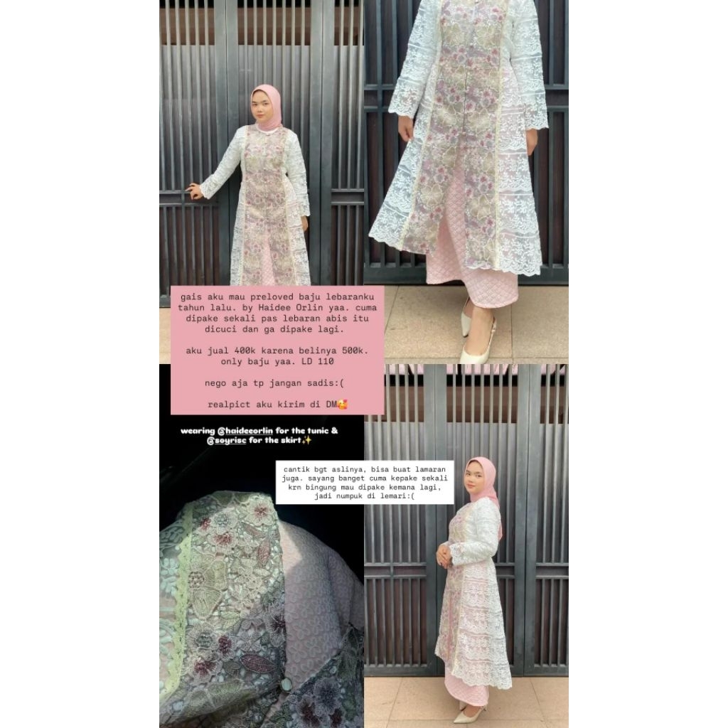 Preloved Jennaira Tunic Haidee Orlin Koleksi Raya 2025