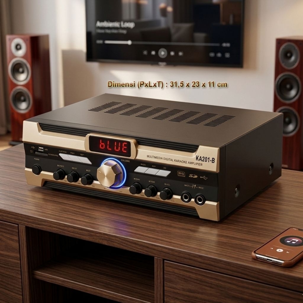 Amplifier Bluetooth USB KA201-B Karaoke Amplifier