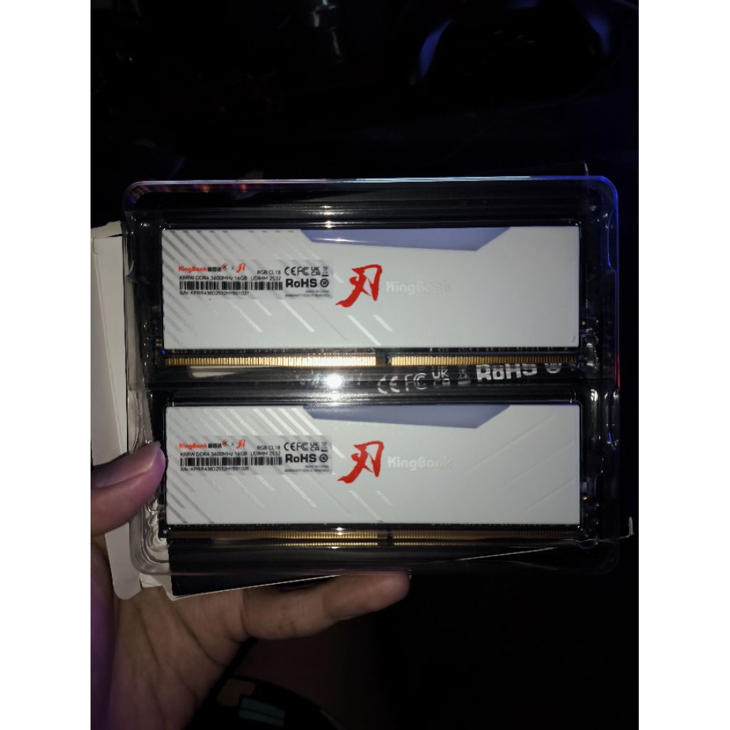 Kingbank RAM DDR4 32GB 16x2 3600Mhz RGB - white