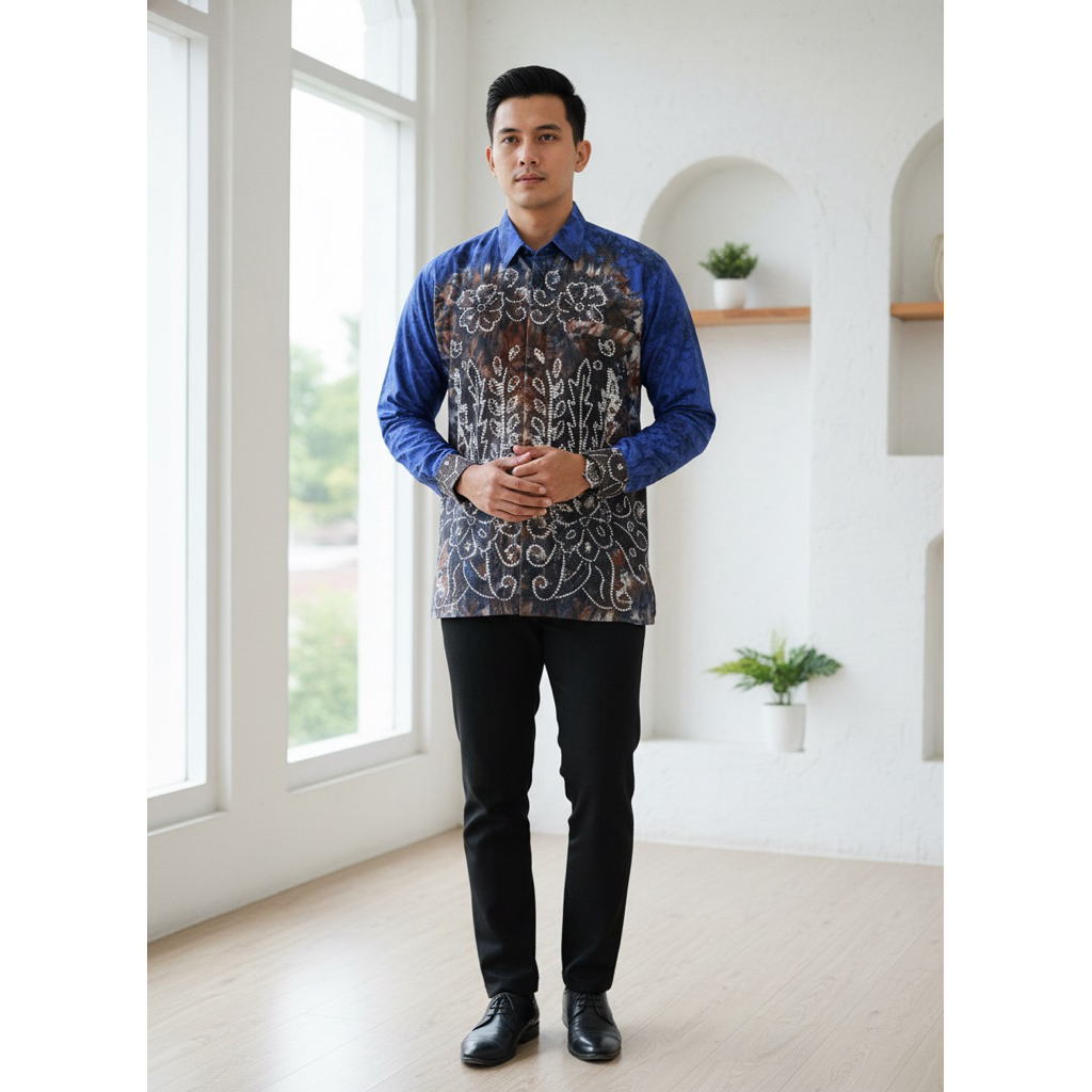 BAJU KEMEJA PRIA MOTIF SASIRANGAN SIZE XL