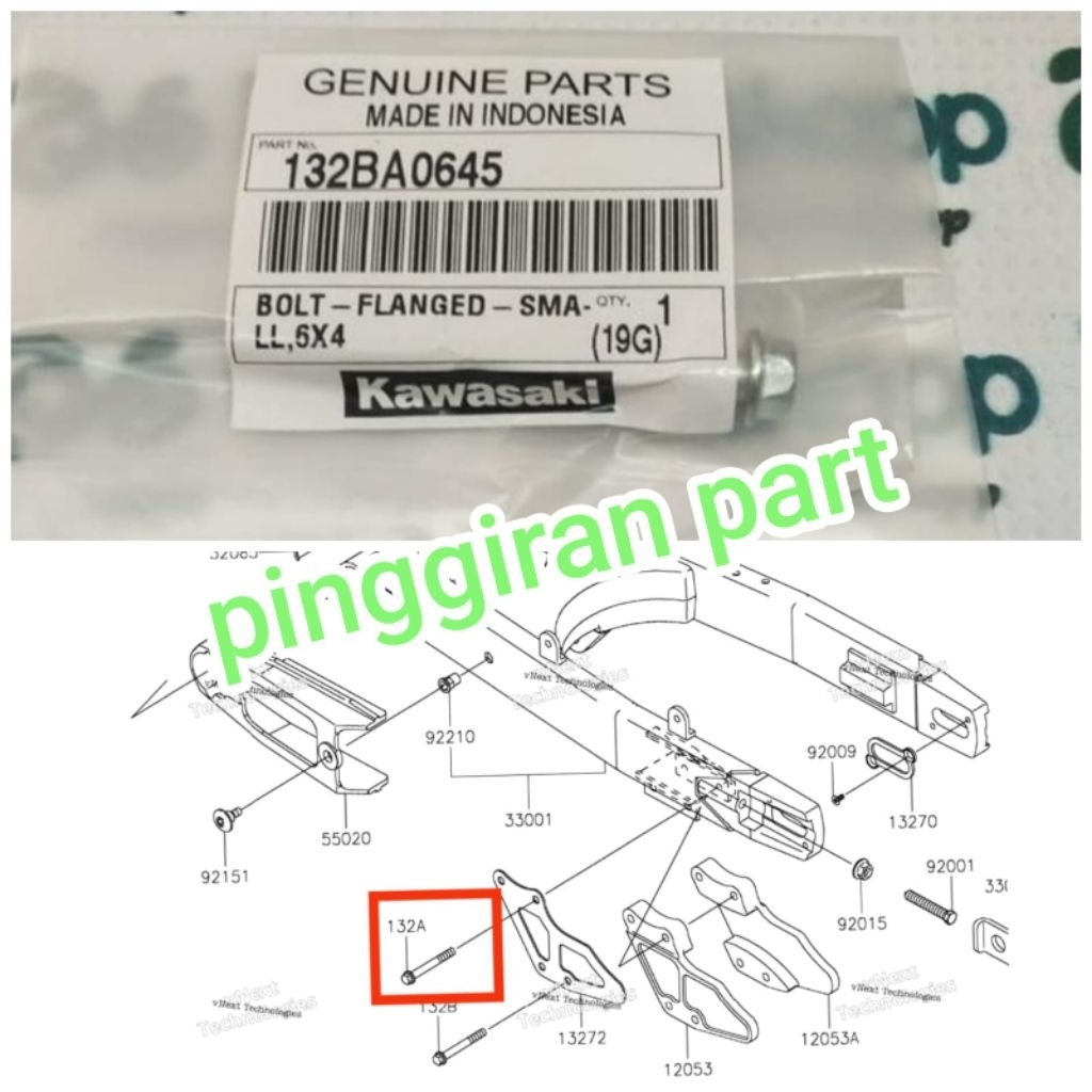 baut tensioner Stabilizer rantai KLX 150 original
