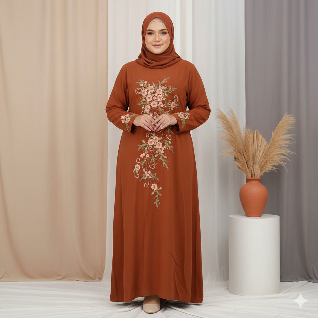 Hana Gamis Jadi Bordir Payet Size Jumbo Gamis Kondangan Dress Lebaran Wanita Muslimah bySC
