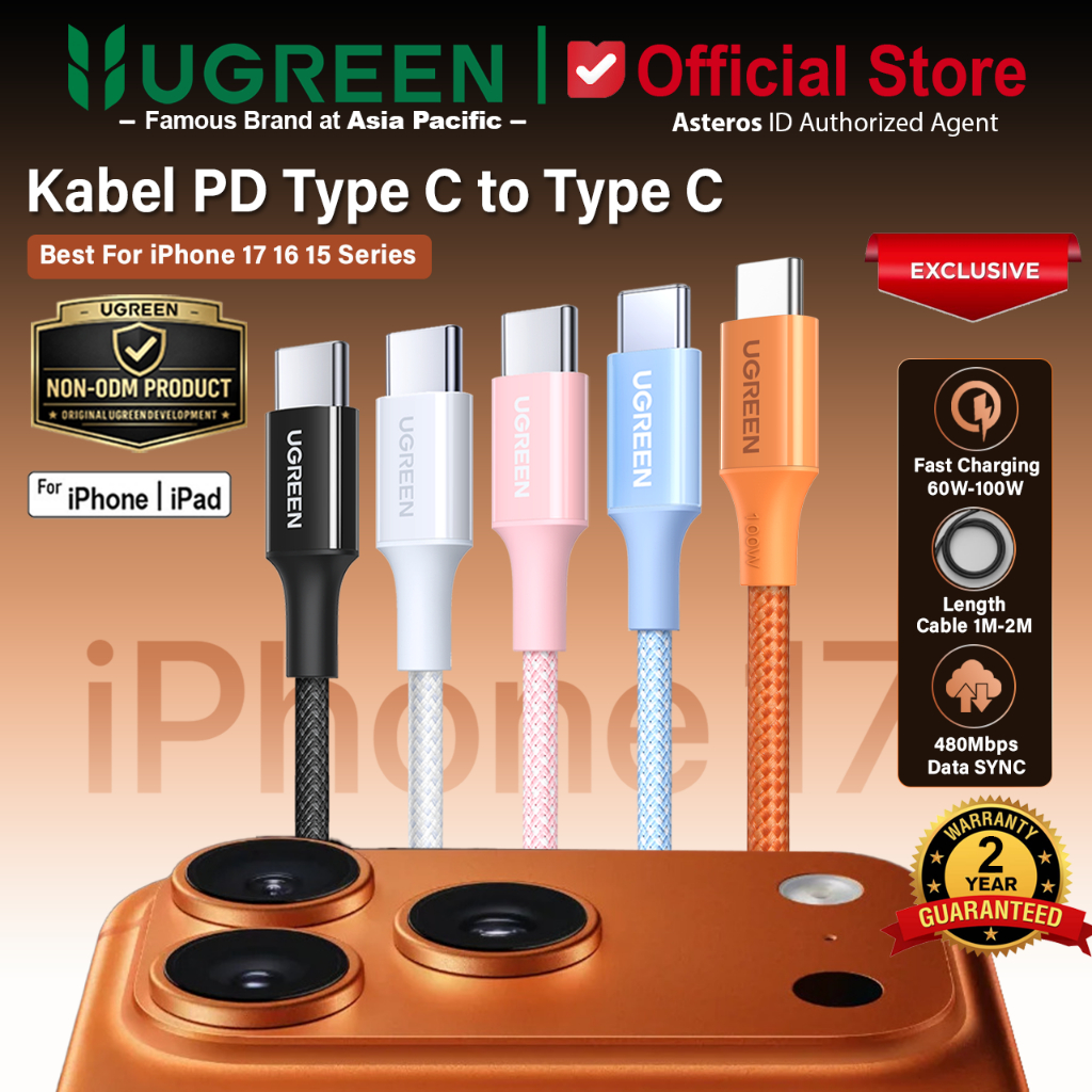 UGREEN Kabel Data iPhone 17 16 15 15 Pro 15 Pro MaxSeries PD Type C To Type C Fast Charging