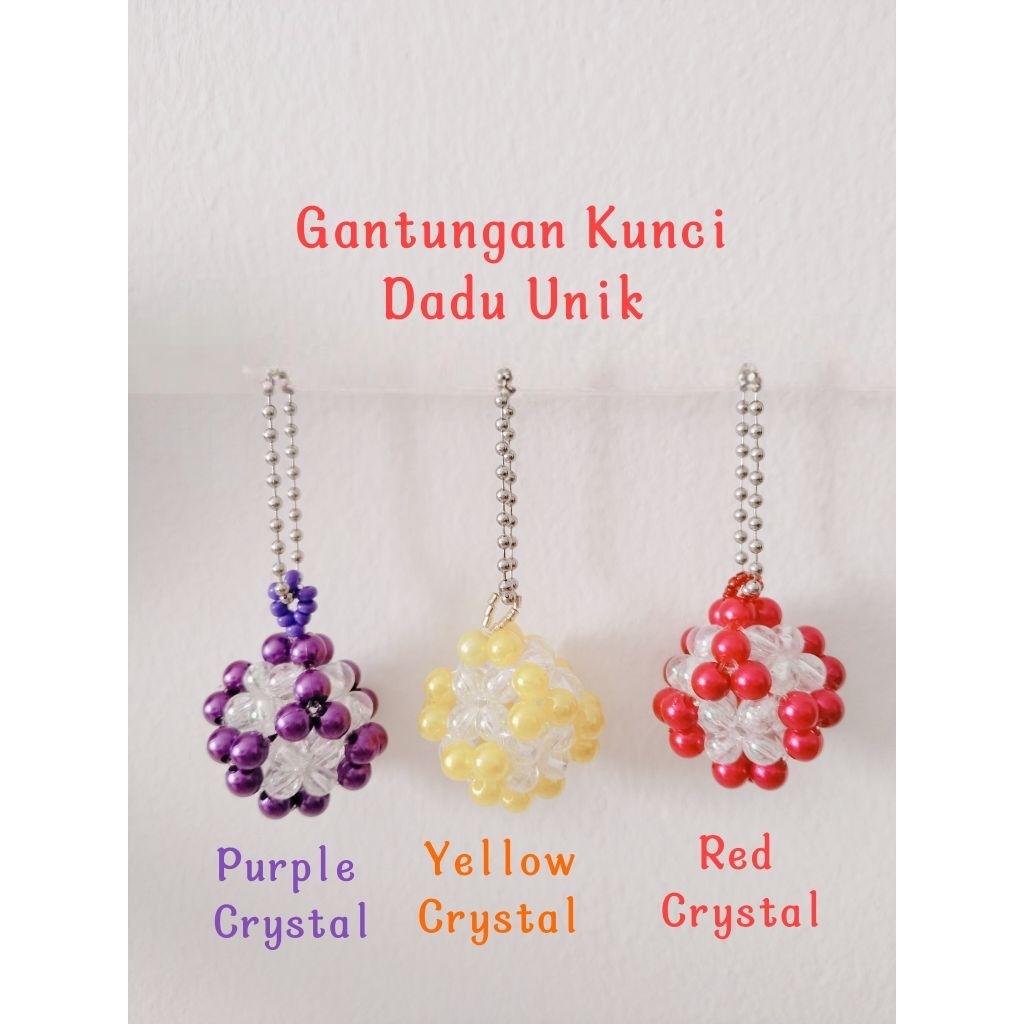 Gantungan Kunci Dadu Unik 20mm Warna Warni Tahan Lama