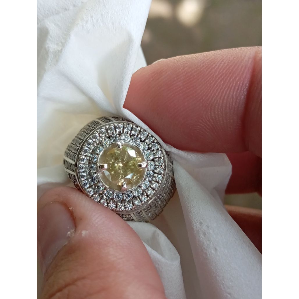 berlian eropa memo ring perak microsetting mewah plus memo