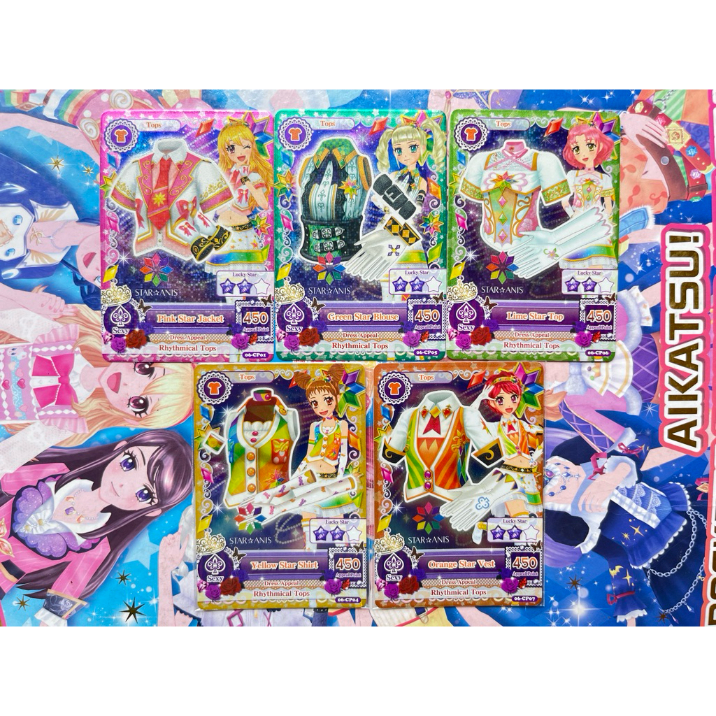 Kartu Aikatsu STAR ANIS Satuan Purple Red Yellow Orange Skirt Hair Band Ran Mizuki Otome Kaede Aoi I