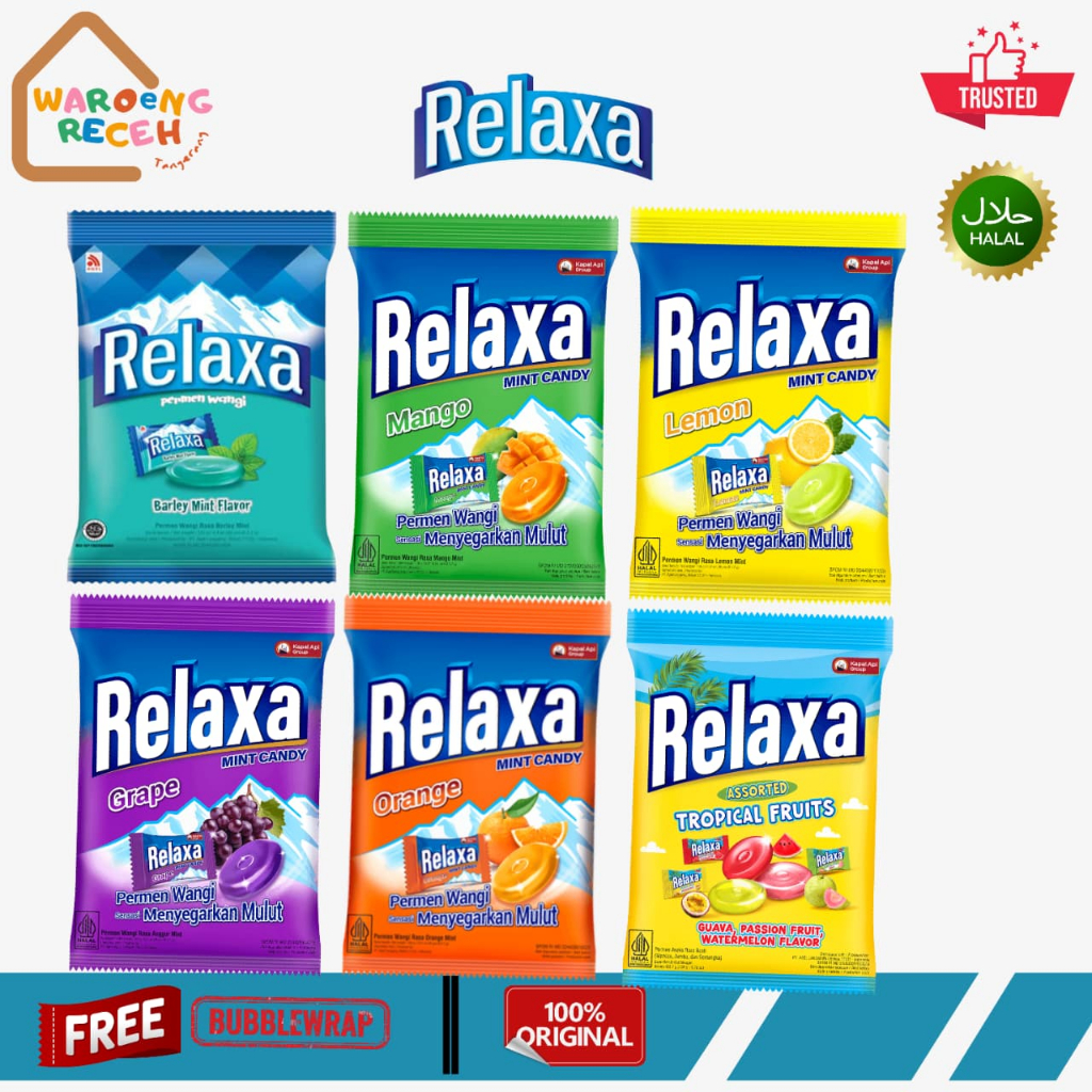 Permen Relaxa Barley Mango Lemon Grape Orange Mint Tropical Fruit 125 Gr - 1 Pack