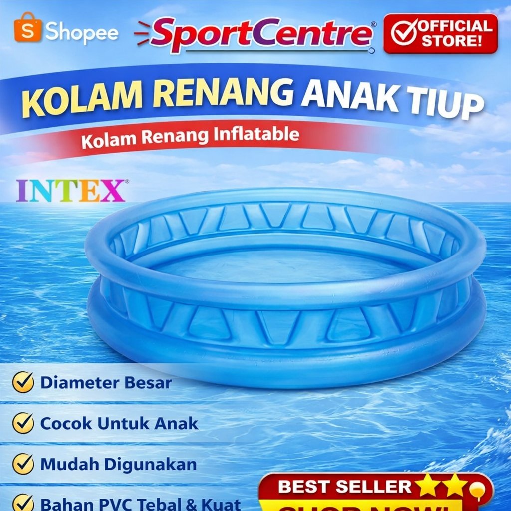 Kolam Renang Soft Side Blue Kiddie Pool 1.88mx46cm - INTEX #58431