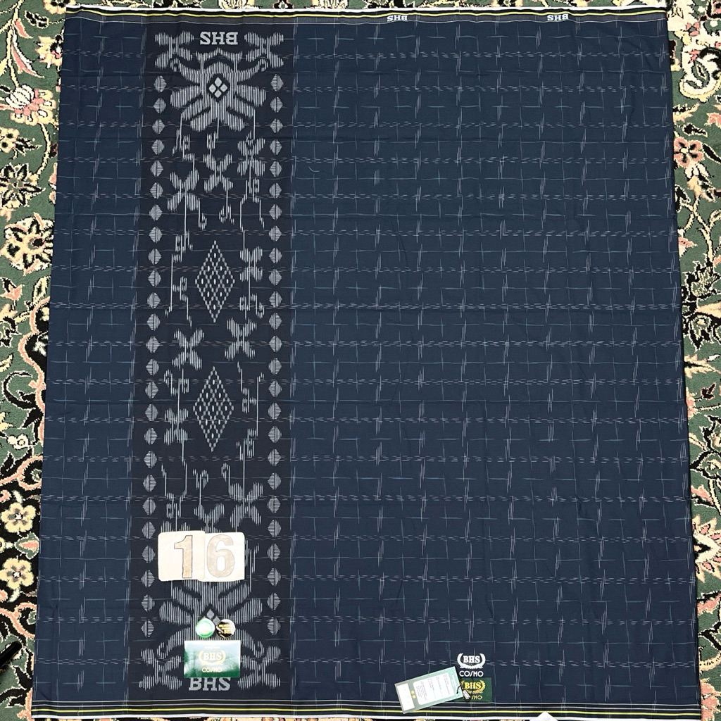 SARUNG BHS COSMO GOLD K26 PRB 16 BIRU DONGKER TUA SELVEDGE JACQUARD