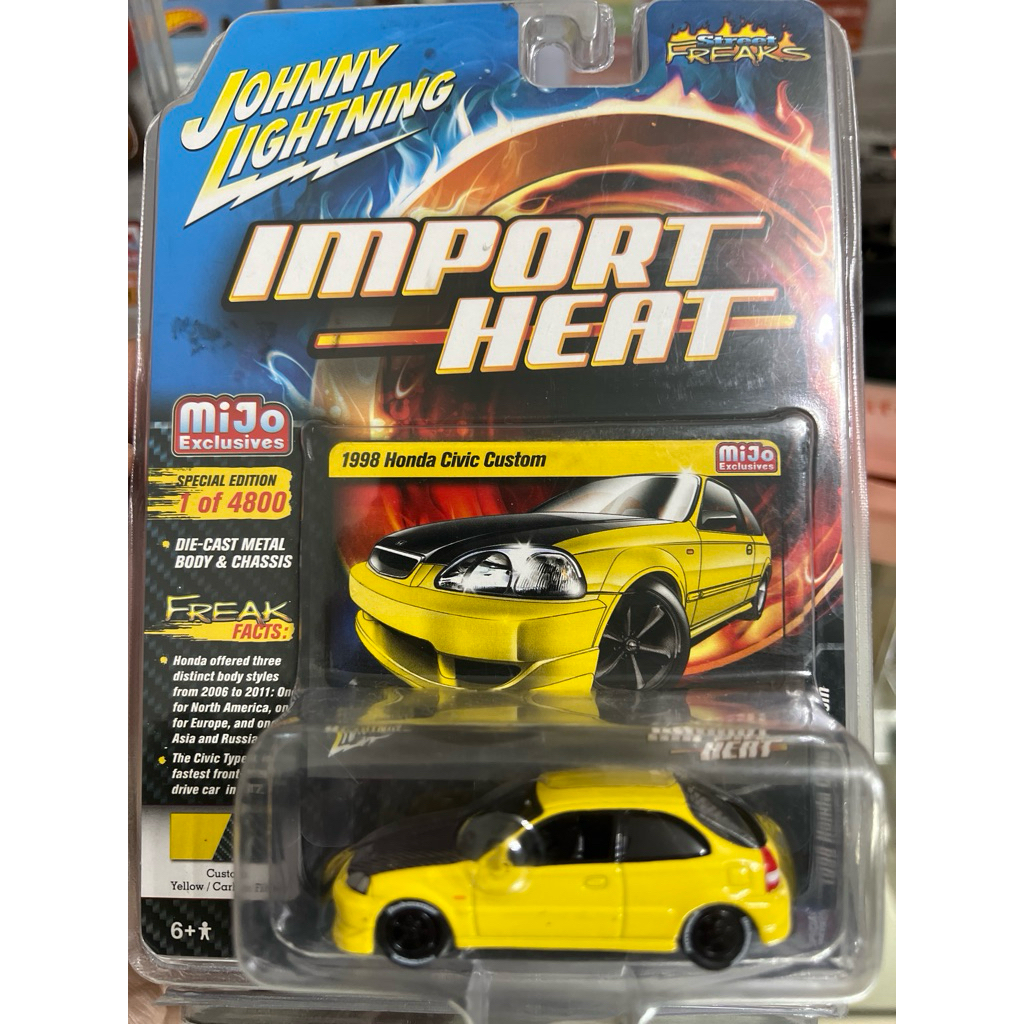 johnny lightning 1998 civic custom yellow
