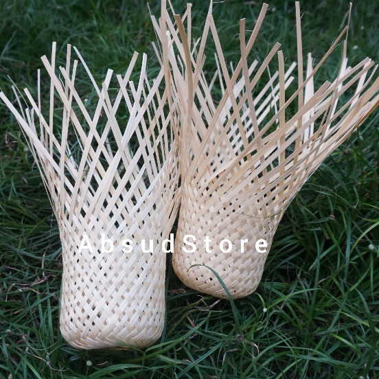 Kap Lampu Gantung Krongso Bambu | Kap Lampu Hias Unik | Lampu Cafe Minimalis | Kerajinan Anyaman Bam