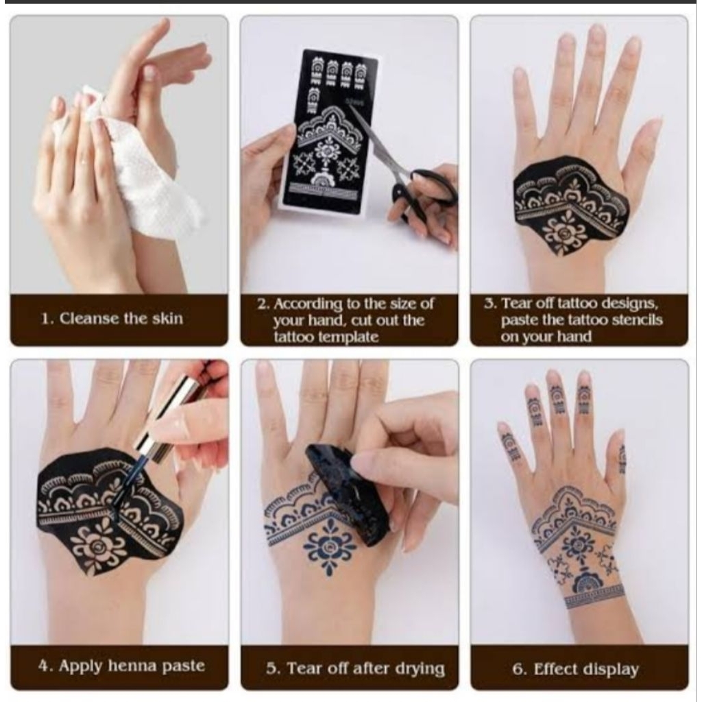 G (G15) STIKER CETAKAN HENNA / TATO TEMPORER