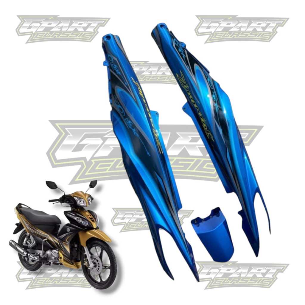Cover body belakang kanan kiri motor Jupiter Robot / Jupiter z new balok 2010 2011 Set striping dan 