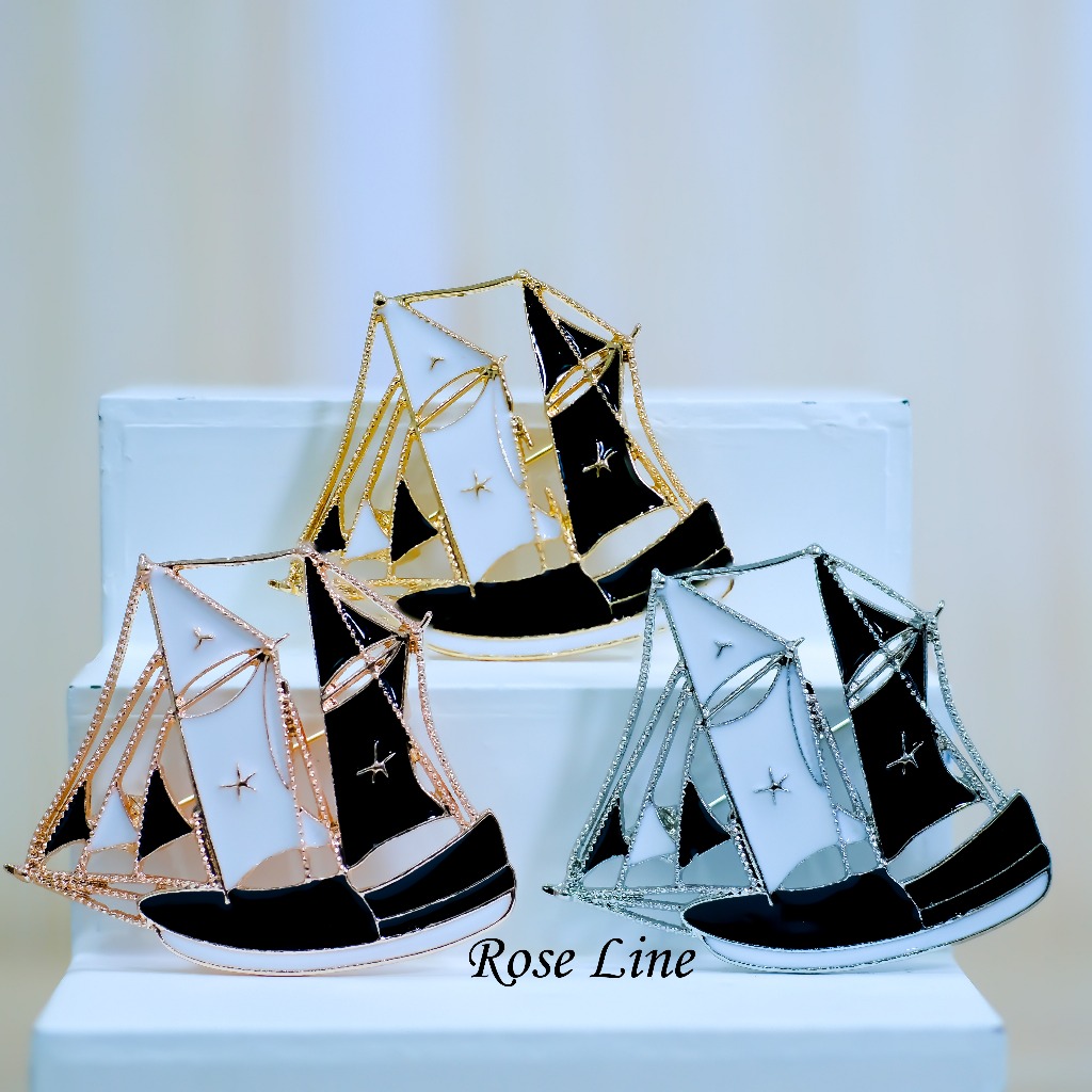 Phinisi Ocean Voyage Brooch Premium | Bros Kapal Phinisi Elegan | Aksesoris Hijab, Kebaya & Dress Wa