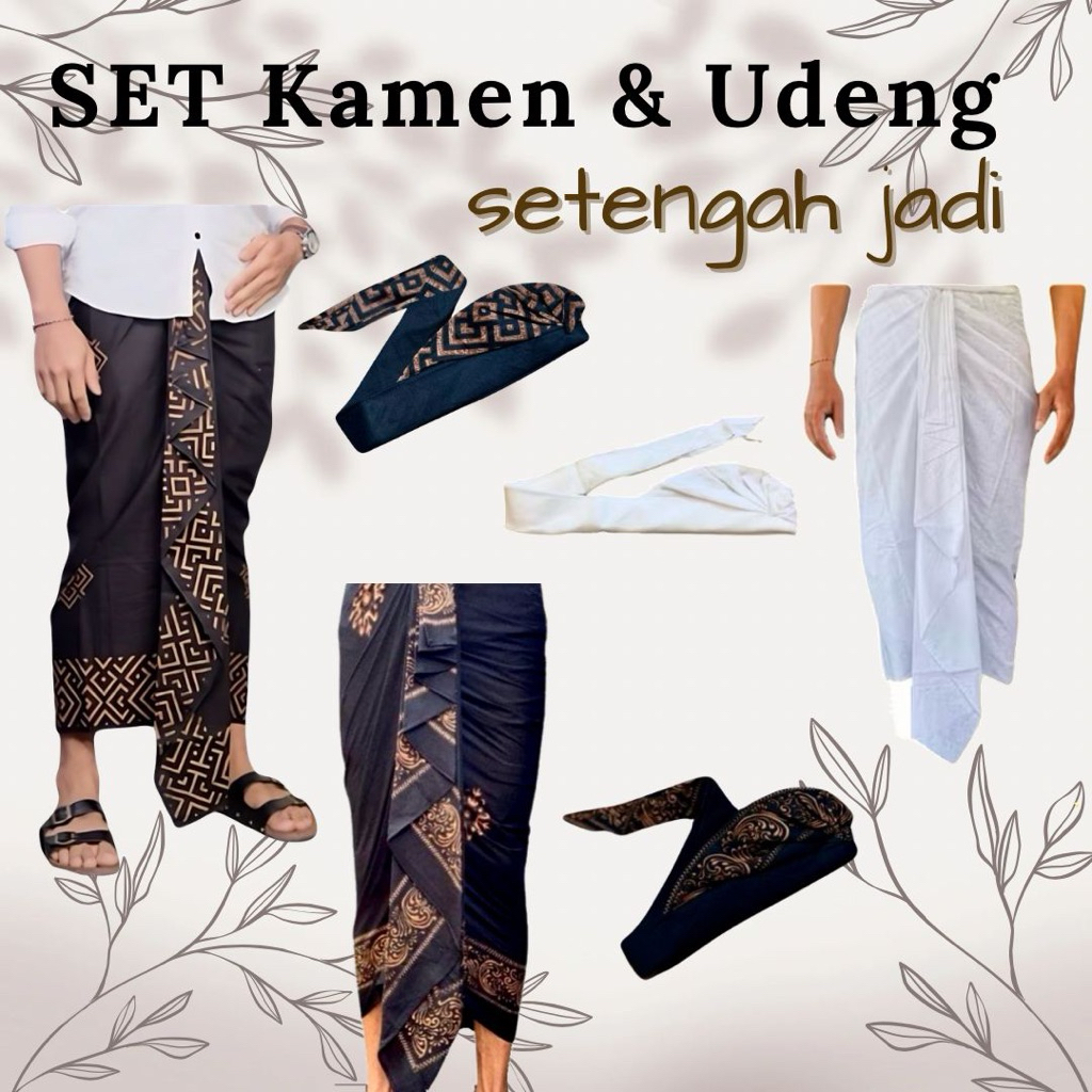 Set Kamen dan Udeng Bali Setengah Jadi untuk Upacara Adat