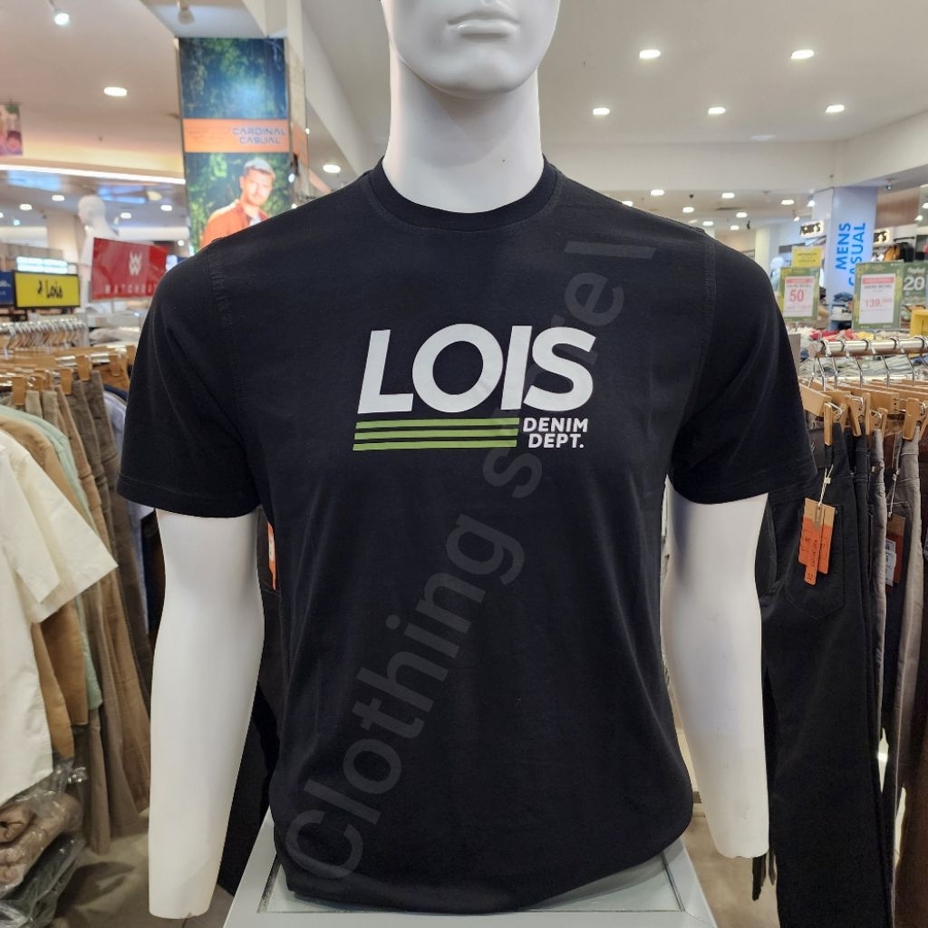 LOIS ORIGINAL kaos pria lengan pendek hitam KSL2485