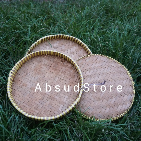 Tampah Bambu / Tambir Anyaman 20 cm | Nampan Bambu Kecil | Tempat Makanan Tradisional & Dekorasi Nat