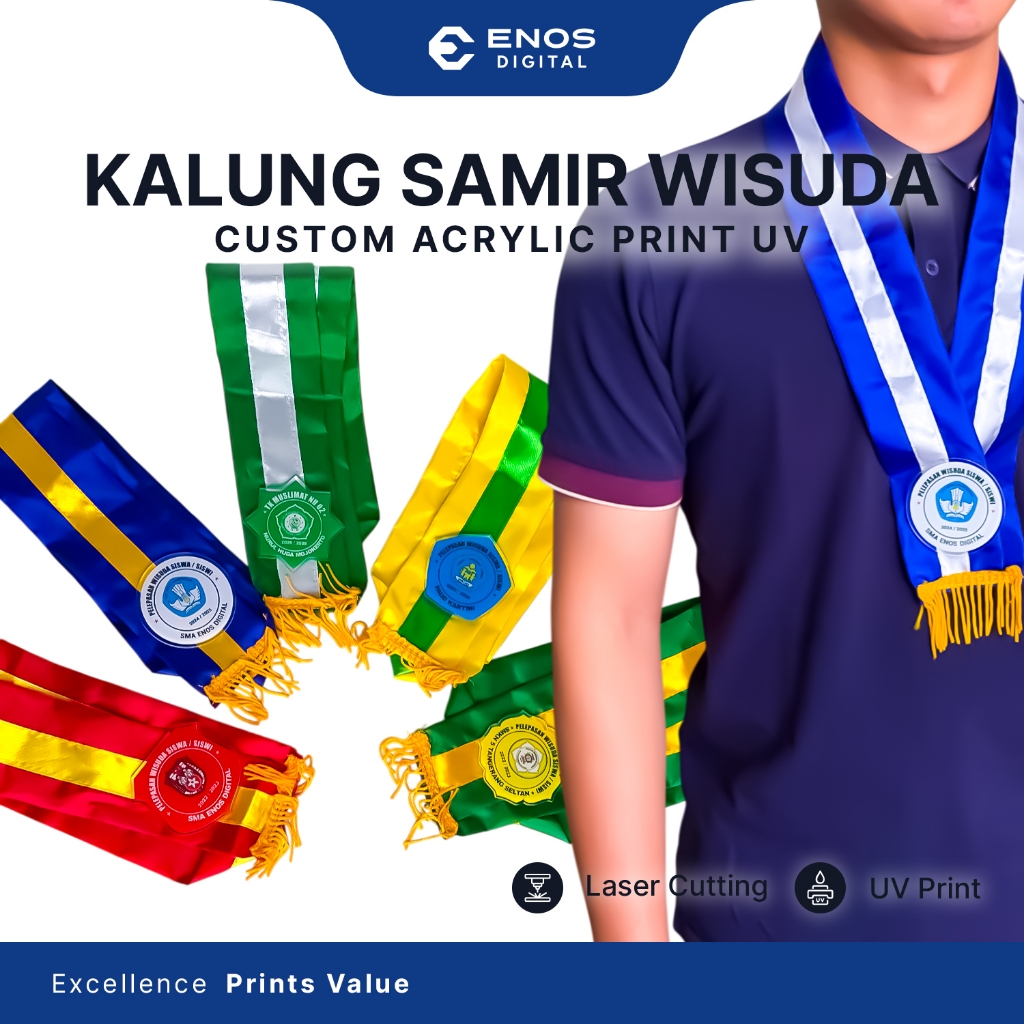 Samir Wisuda Medali Akrilik Custom | Medali Kelulusan TK SD SMP SMA