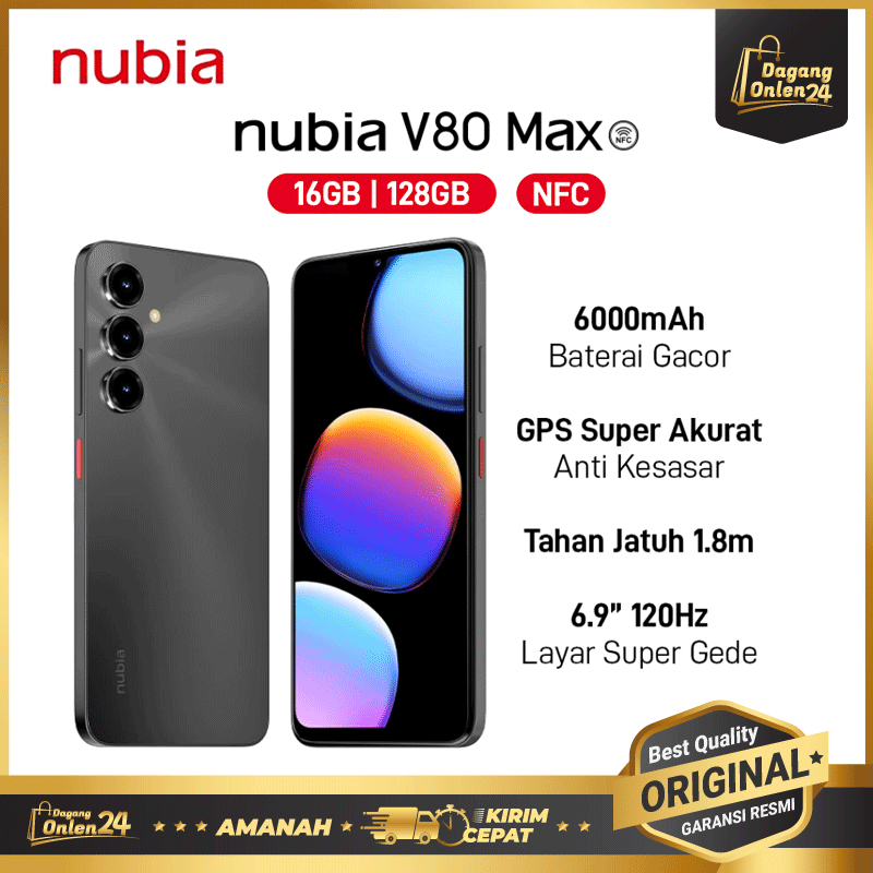 Nubia V80 Max 8/128GB HP Murah Original 100% Handphone 1 Jutaan Smartphone Android Terbaru 2025