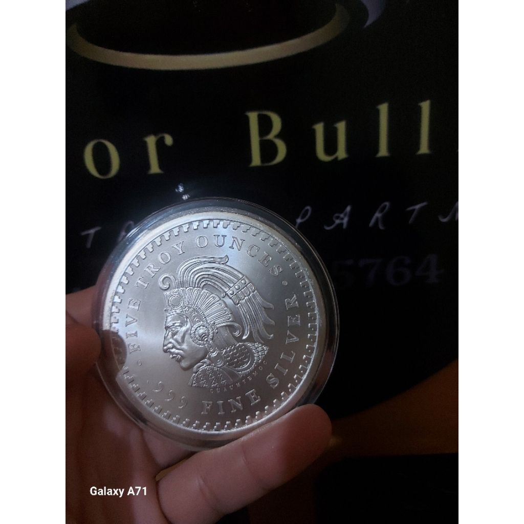 Koin Perak Murni 5 Oz Aztec Calendar