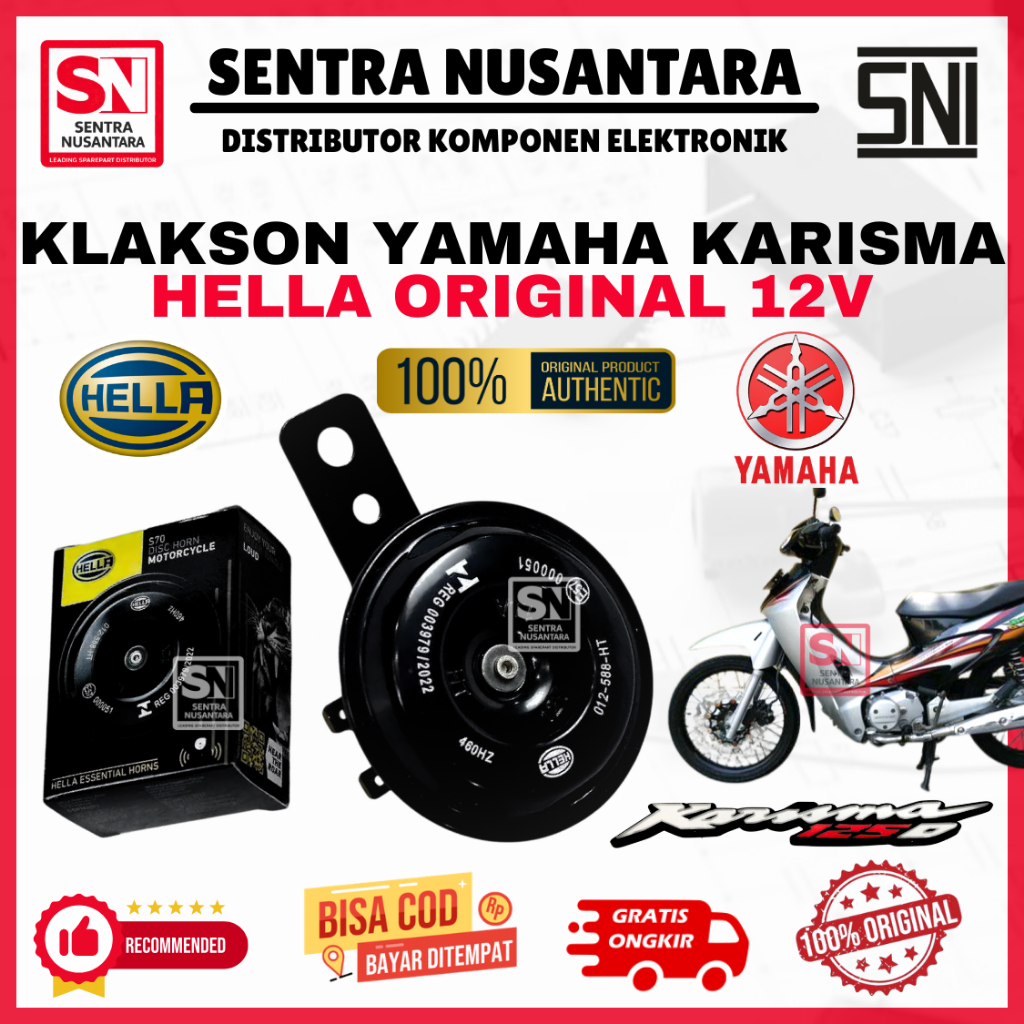 Klakson YAMAHA KARISMA ORIGINAL MERK HELLA | Klakson Motor YAMAHA KARISMA MEREK HELLA ASLI | Klakson