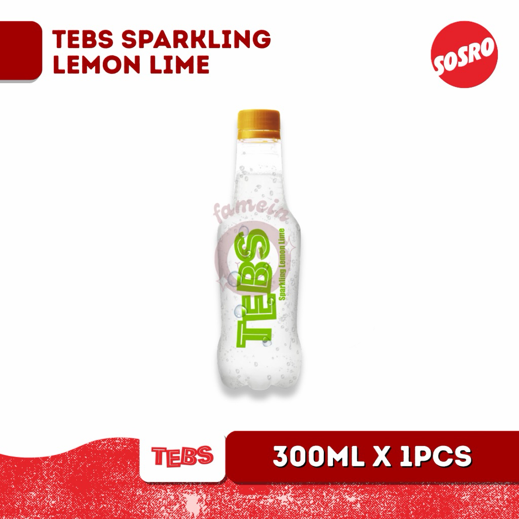 TEBS Botol Sparkling Lemon Lime 300ml Isi 1pcs Minuman Ringan PET