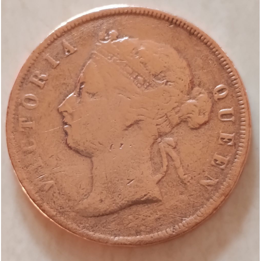 koin Malaya one cent ( straits settlements) tahun 1885..