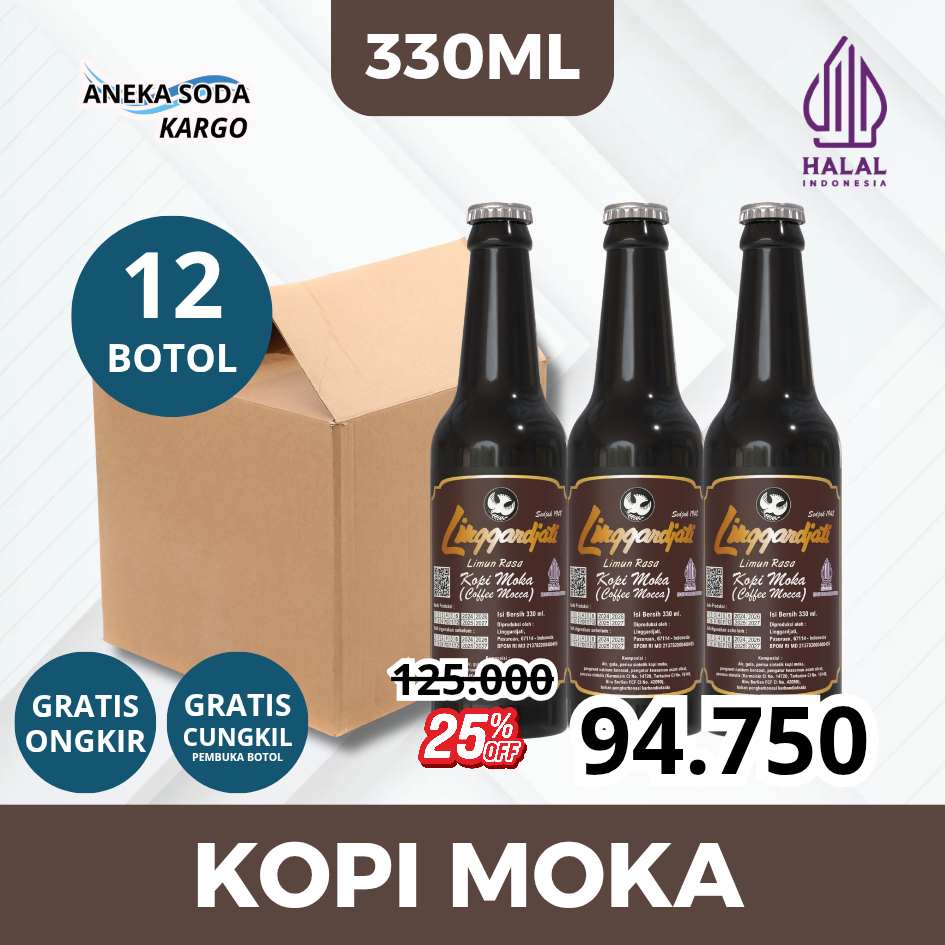 Limun Linggardjati Grosir Kopi Moka 330ml (12 botol) Halal & BPOM Termurah