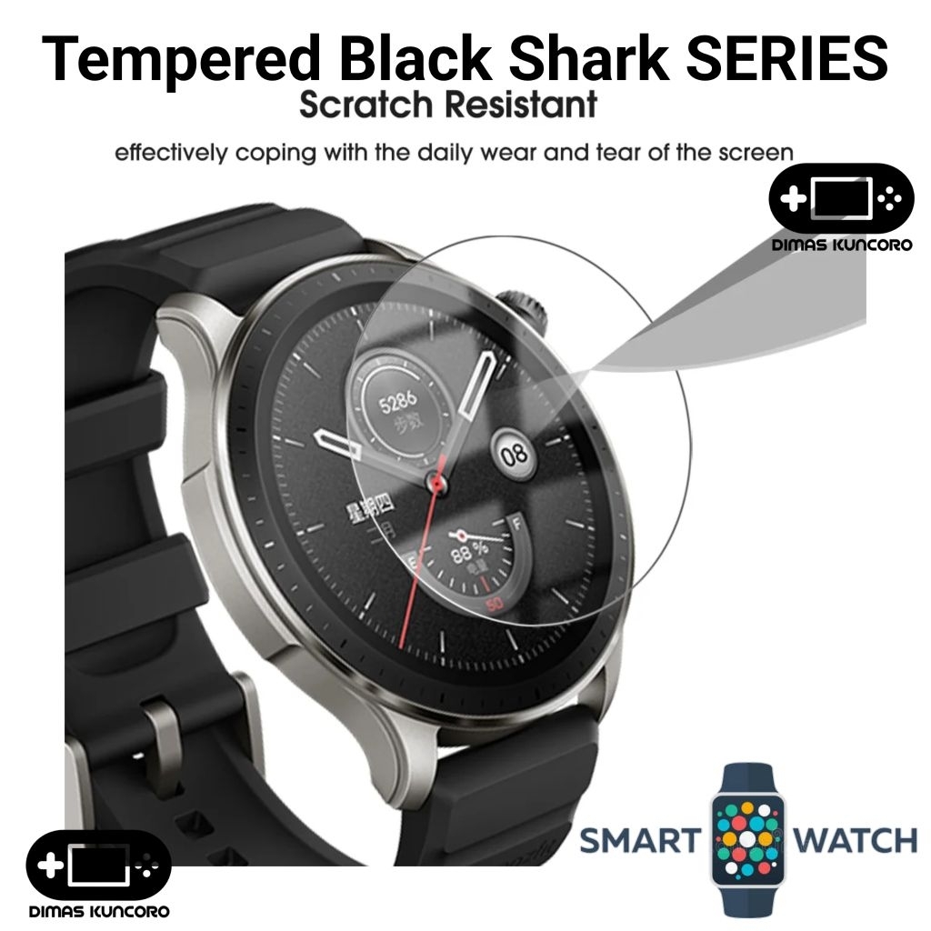 Tempered Glass Black Shark Smartwatch anti gores antigores screen guard protector pelindung layar lc