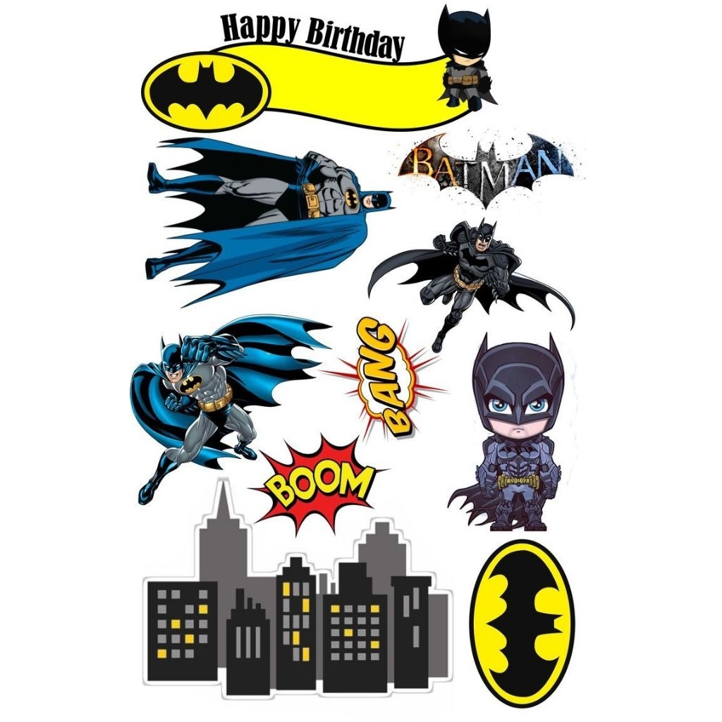 Topper Cake Ultah Tema BATMAN l FREE CUSTOM NAMA l TOPPER CAKE ULTAH TEMA BATMAN