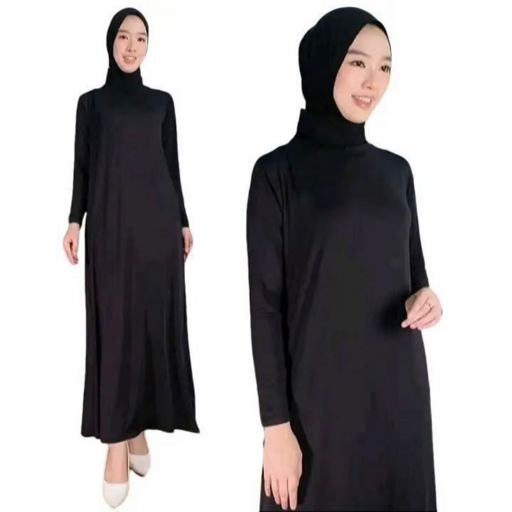 Inner Dress Wanita Muslimah Manset Gamis Lengan Panjang Dewasa Remaja Inner Dress Premium Lengan Pan