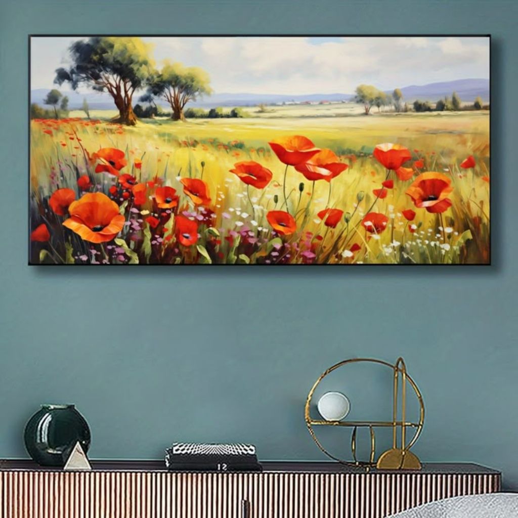 Lukisan dinding minimalis modern bunga untuk hiasan dinding rumah