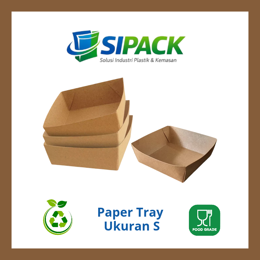 Paper Tray Ukuran S | Wadah Makanan Kertas | Paper Food Tray Sekali Pakai