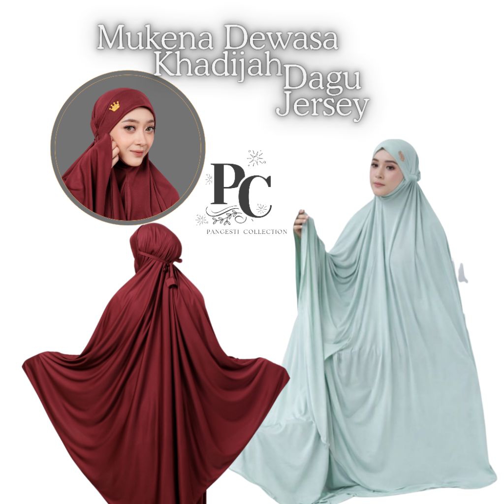 Mukena Dewasa Khadijah Jersey Malaysia jumbo premium