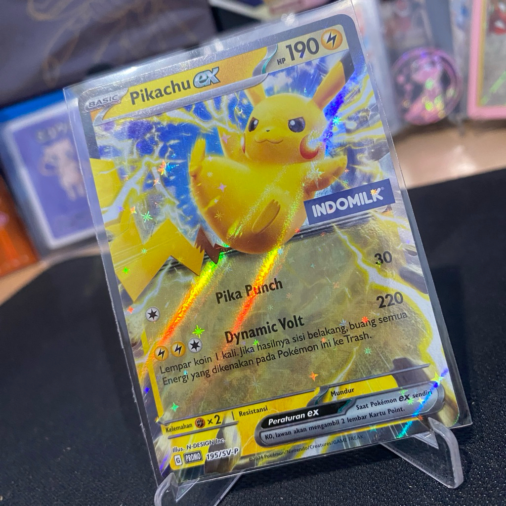 Pikachu EX 195/SV-P Promo Indomilk TCG Pokemon Bahasa Indonesia 2024