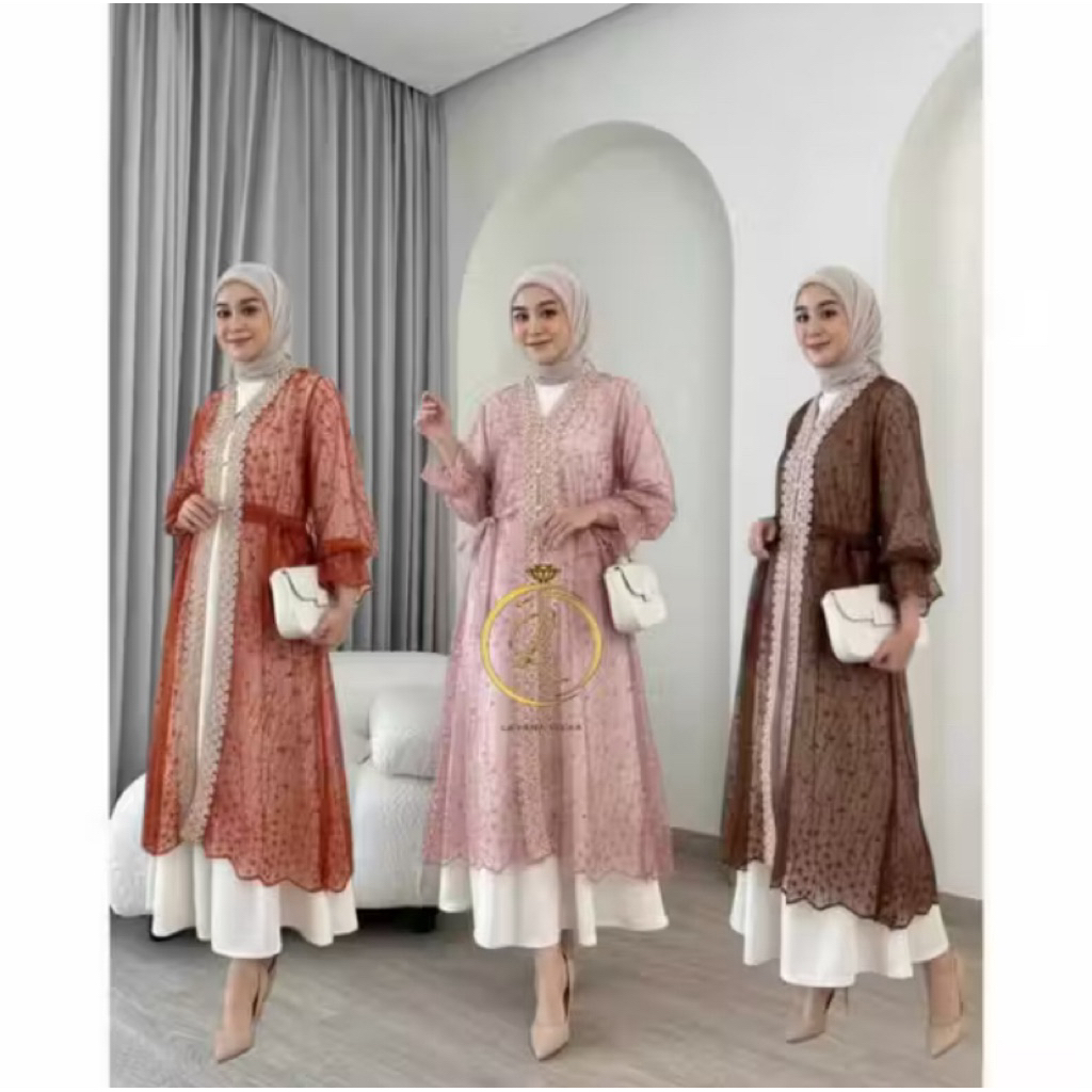 outer brokat renda hari raya long outer brokat kondangan alluna