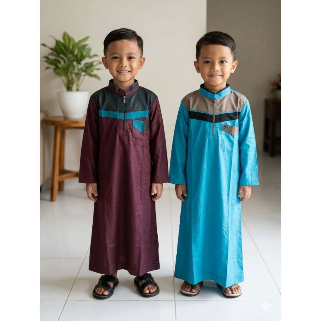 JUBAH ANAK PREMIUM AL FADHIL WARNA RANDOM ANAK LAKI LAKI / BAJU KOKO ANAK / KURTA ANAK /SARKOCI ANAK