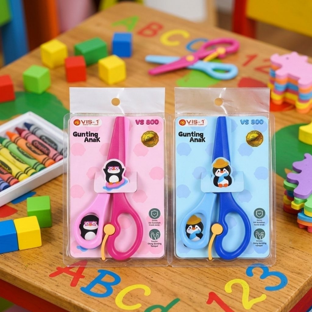Gunting Anak Sekolah Ujung Tumpul Aman | Gunting Kertas PAUD TK SD | Alat Kerajinan Anak