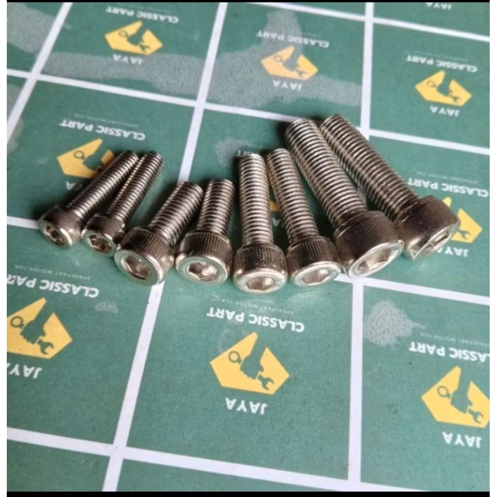 BAUT BODI BODY RANGKA CB100 GL100 BAUT JOK SHOCKBREAKER ATAS BAWAH SLEBOR  BAHAN CHROME BUKAN STAINL