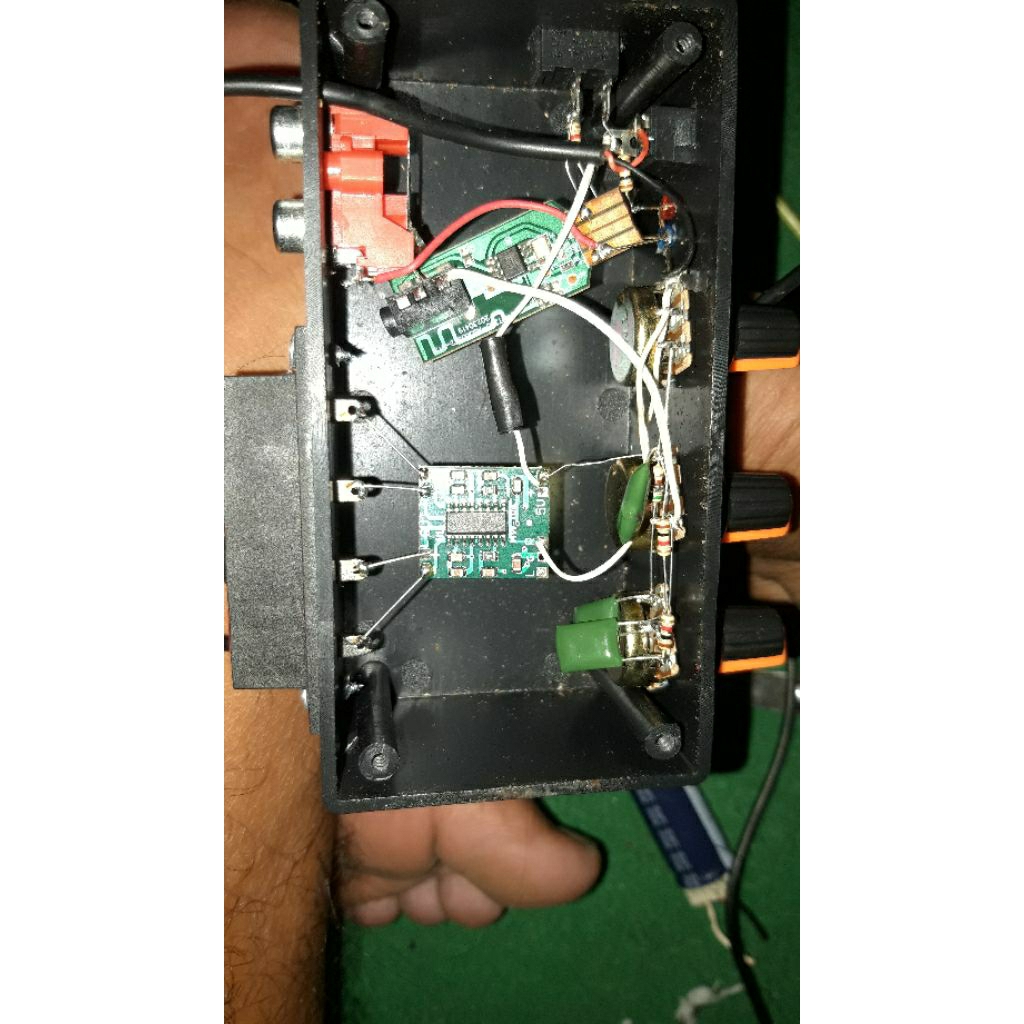 ampli mini + tone control + bluetooth supply daya usb 5v