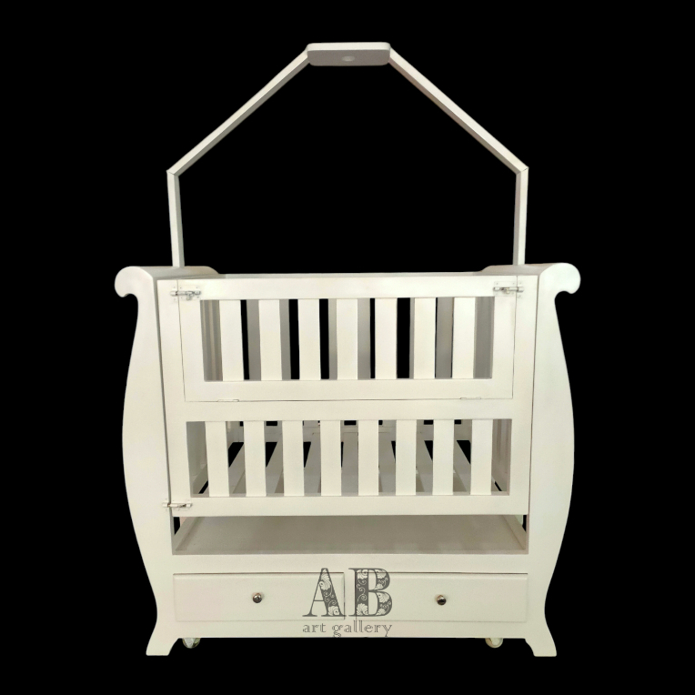 Tempat Tidur Anak Ayunan Box Bayi Bahan Kayu Jati