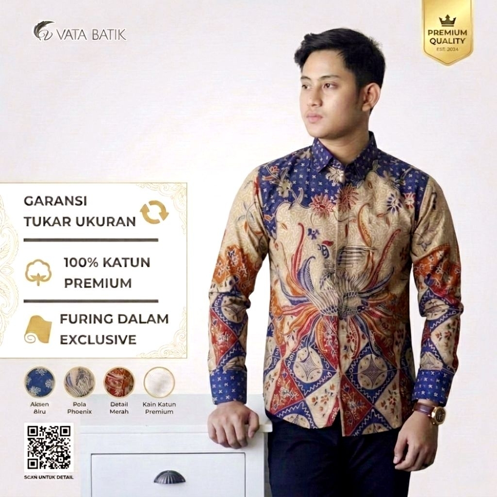 Kemeja Batik Pria Vatabatik Slimfit Premium VATA 03